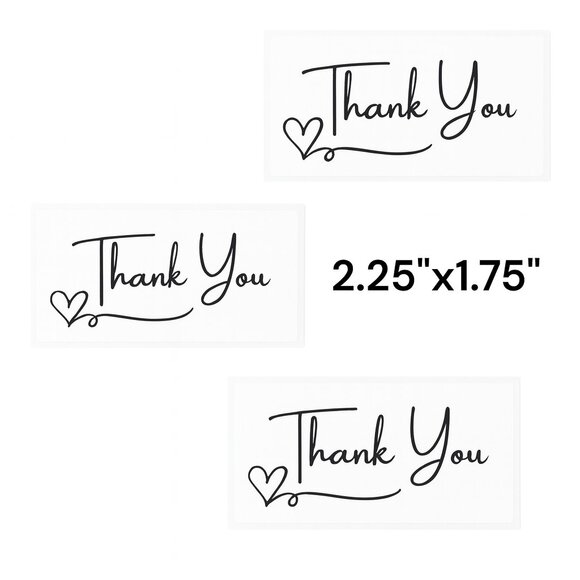 100 Thank You Stickers, Rectangle 2.25"x1.75" - Picture 3 of 6